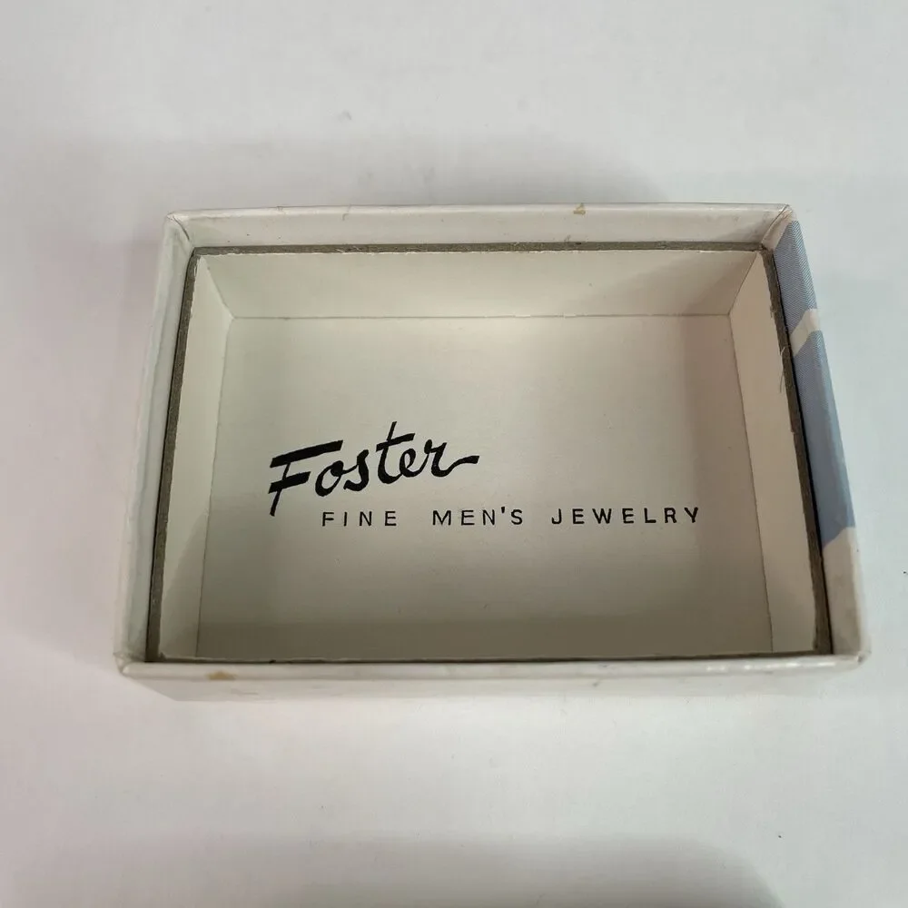 Vintage Foster Fine Jewelry Cufflinks And Tie Clip, Gold, New, Vintage, With Box